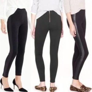 J. Crew Pixie Leather Tuxedo Striped Black Pants, Size 12R